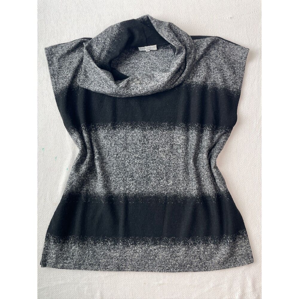 Bryn Walker Gray & Black Cowl Neck Poncho Top – Size L